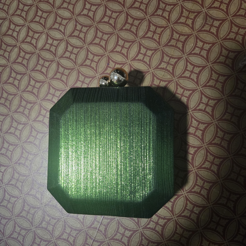 Anthropologie Mini Green Metallic Clutch